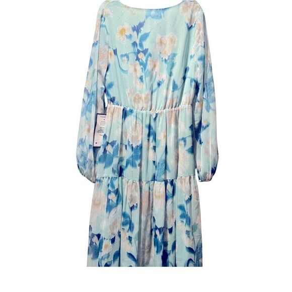 Adrianna Papell Women's Floral Chiffon Tiered Dress mint size 6 - Picture 10 of 16